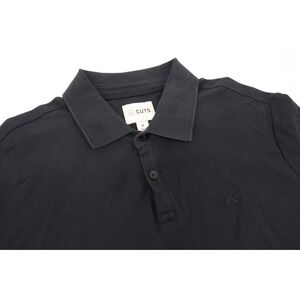 Cuts Clothing Mens Medium Prestige Curved Hem‎ Polo Shirt Golf Black